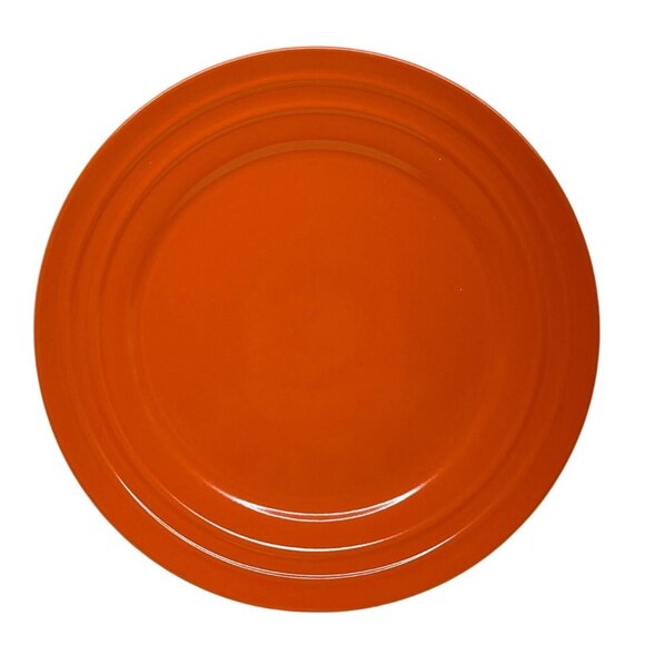 2 Rachael Ray Double Ridge Orange Dinner Plates 11 1/4” - Picture 2 of 5